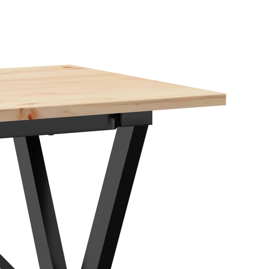 Table à manger cadre en X 100x50x75 cm bois de pin massif acier - 7
