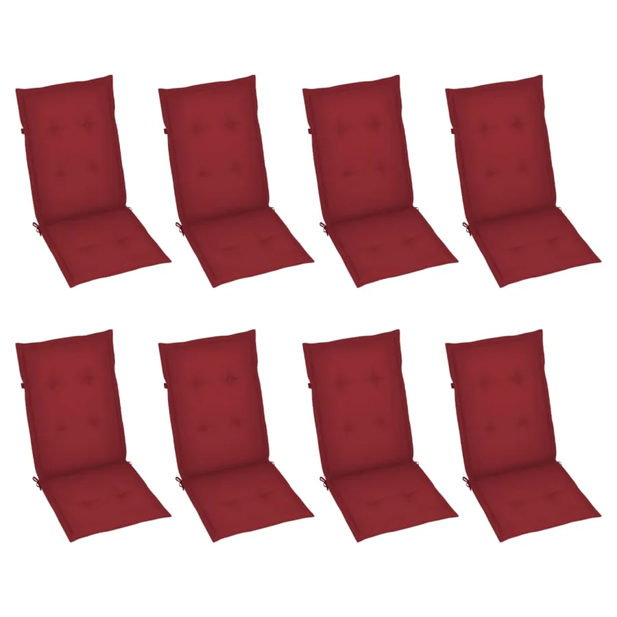 Chaises inclinables de jardin et coussins lot de 8 Gris Acacia - 3