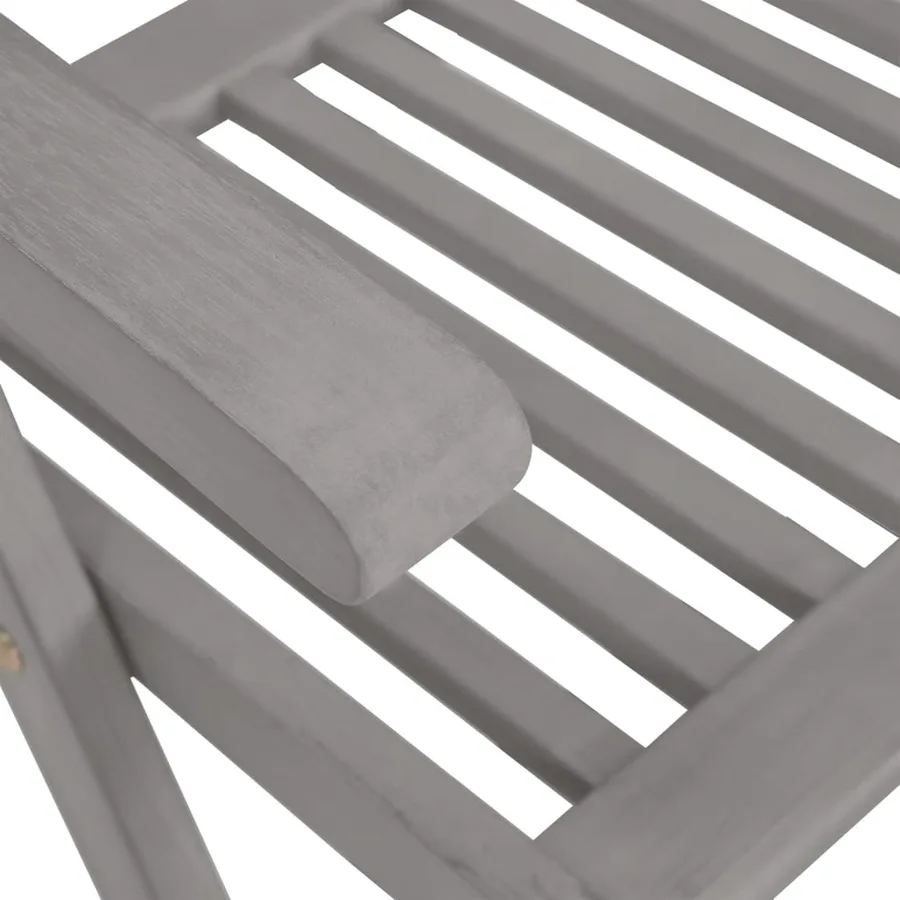 Reclining garden chairs and cushions set of 8 Grey Acacia - 8