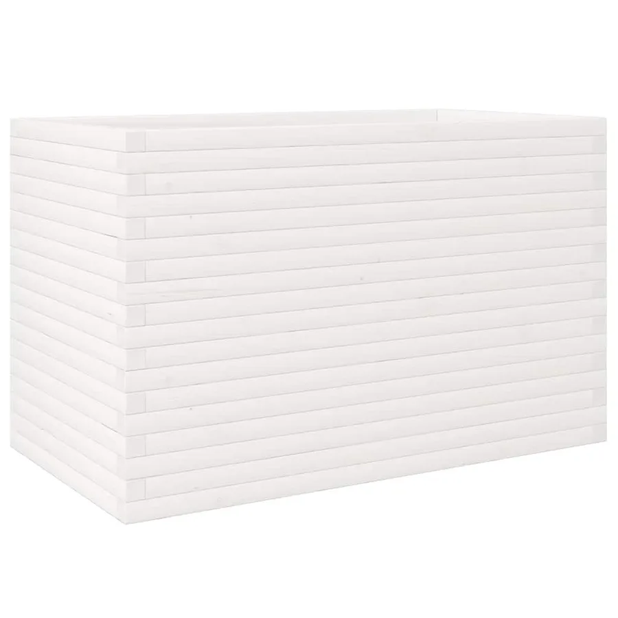 Jardinière blanc 110x60x68,5 cm bois de pin massif - 2