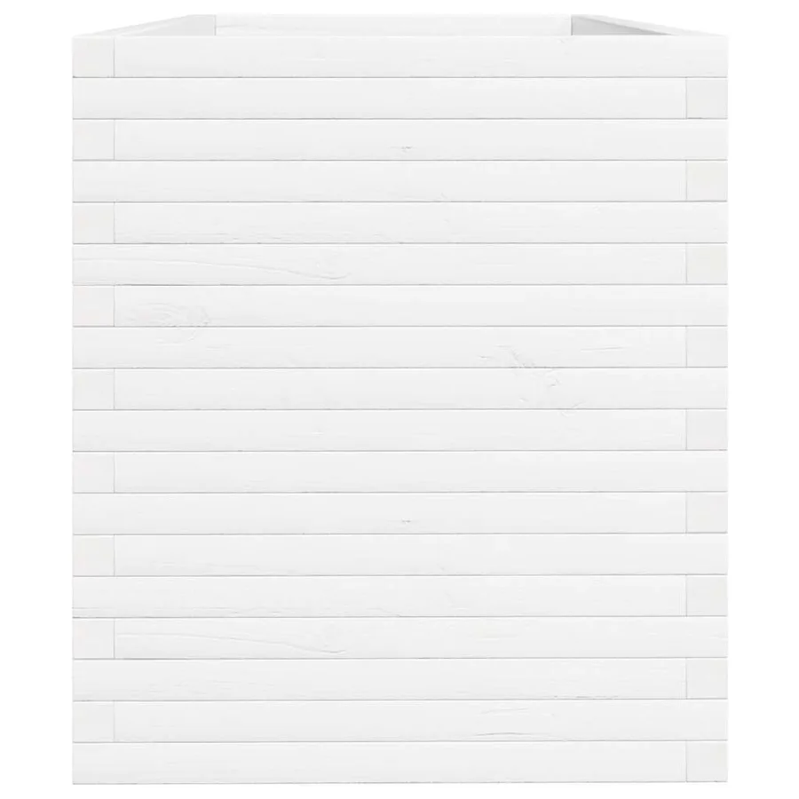 Jardinière blanc 110x60x68,5 cm bois de pin massif - 6