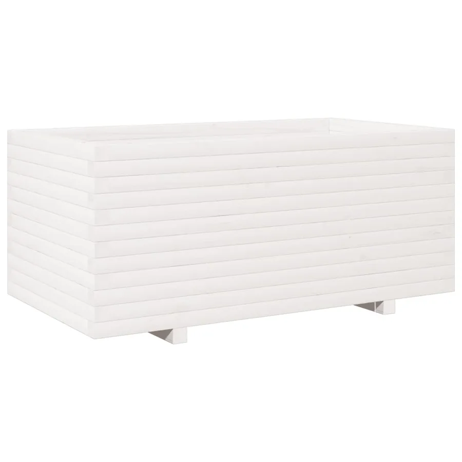 Jardinière blanc 110x60x49,5 cm bois de pin massif - 2