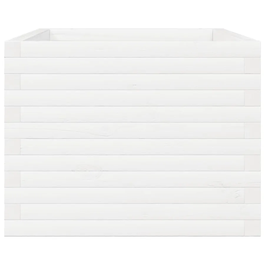 Jardinière blanc 110x60x49,5 cm bois de pin massif - 6