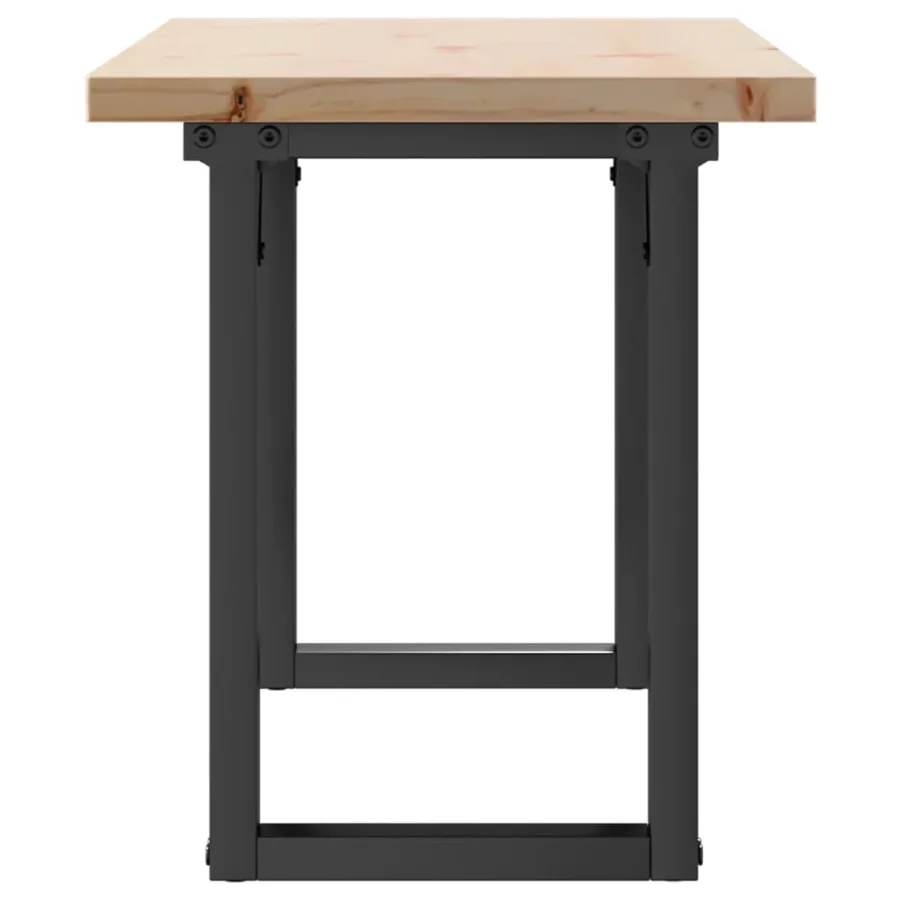 Table basse cadre en O 110x40x45,5 cm bois de pin massif acier - 5