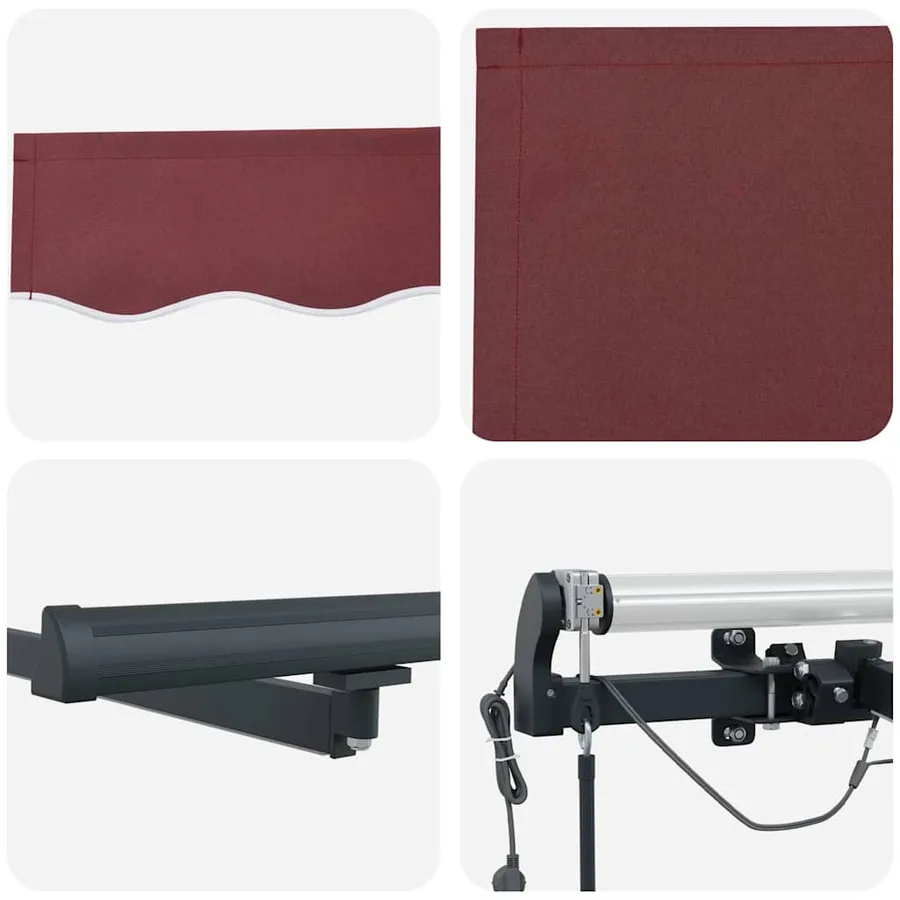 Auvent rétractable automatique avec LED bordeaux 400x300 cm - 11