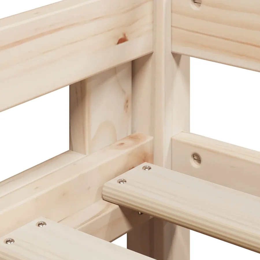Lit haut sans matelas 90x190 cm bois de pin massif - 9