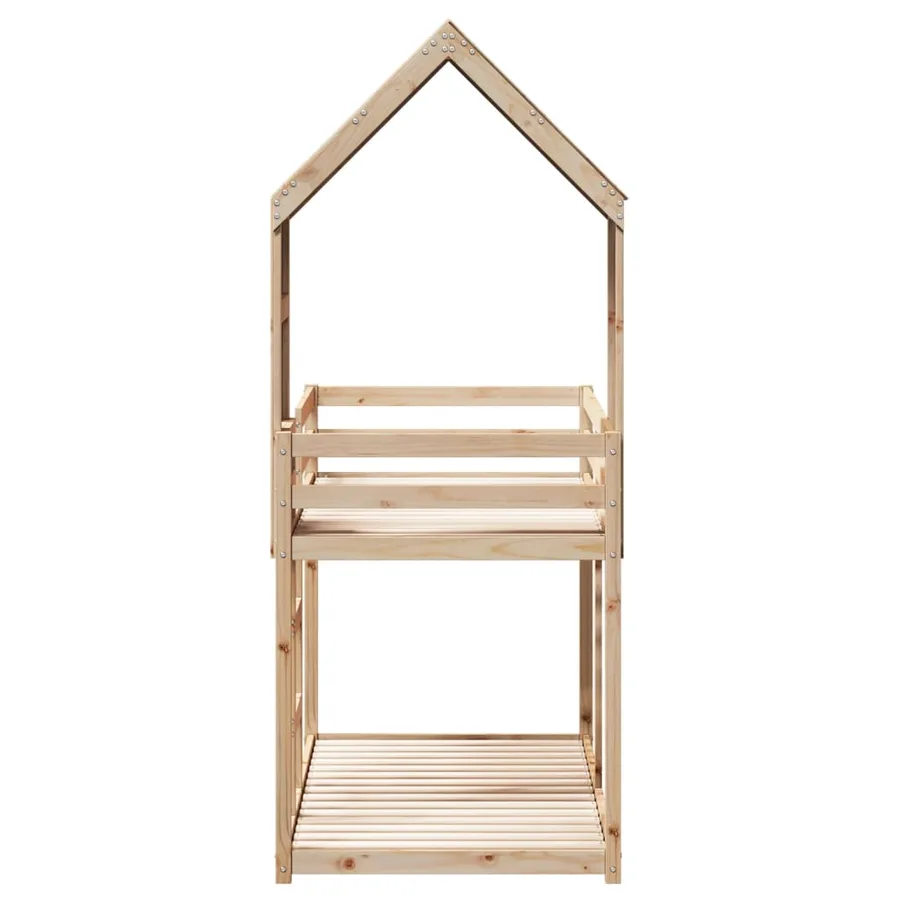 Lit superposé sans matelas 90x190 cm bois de pin massif - 7
