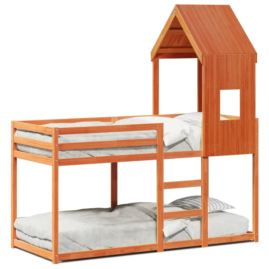 Lit superposé sans matelas cire marron 90x200 cm pin massif - 2