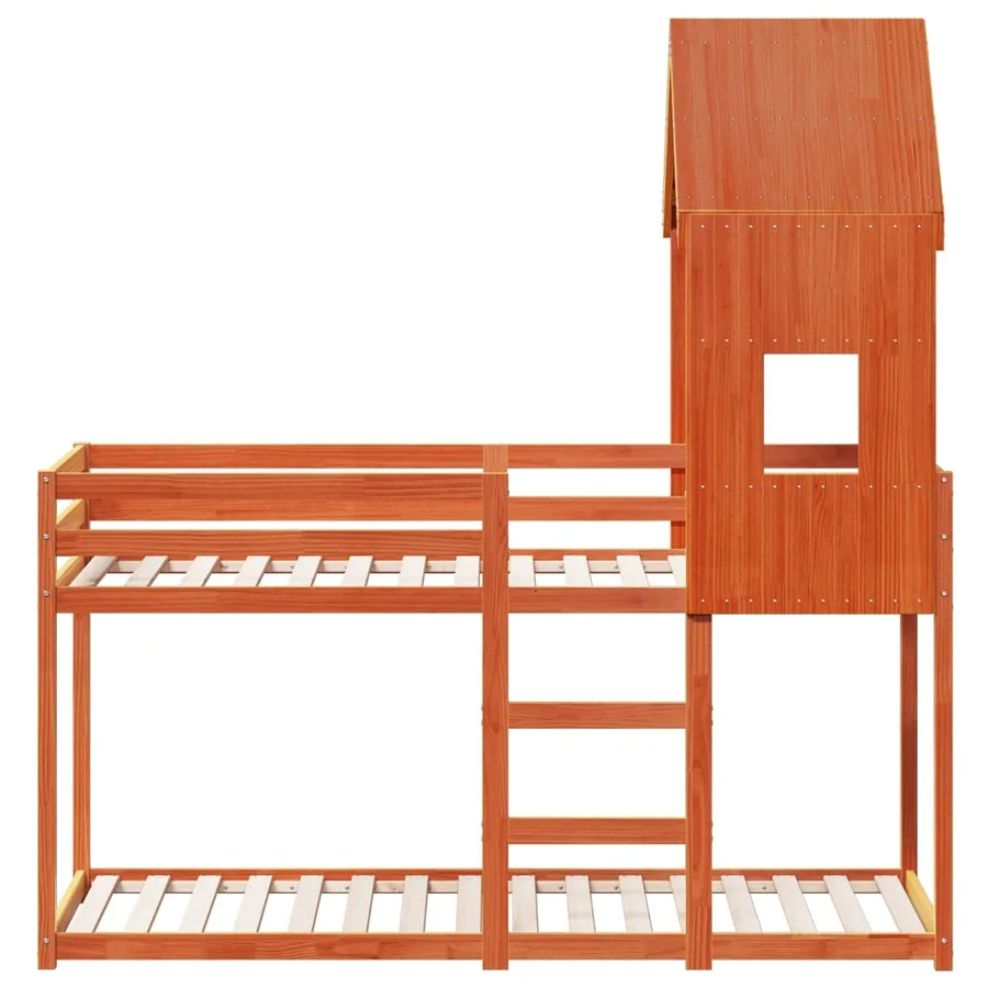 Lit superposé sans matelas cire marron 90x200 cm pin massif - 4