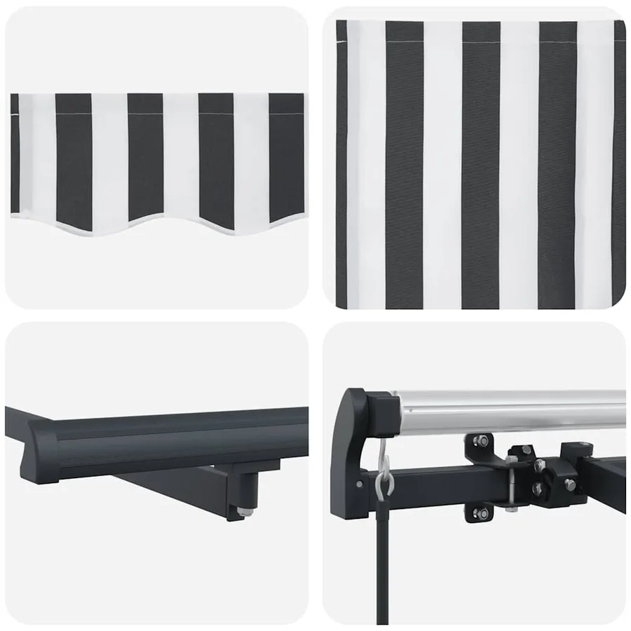 Auvent manuel rétractable anthracite et blanc 500x300 cm - 9