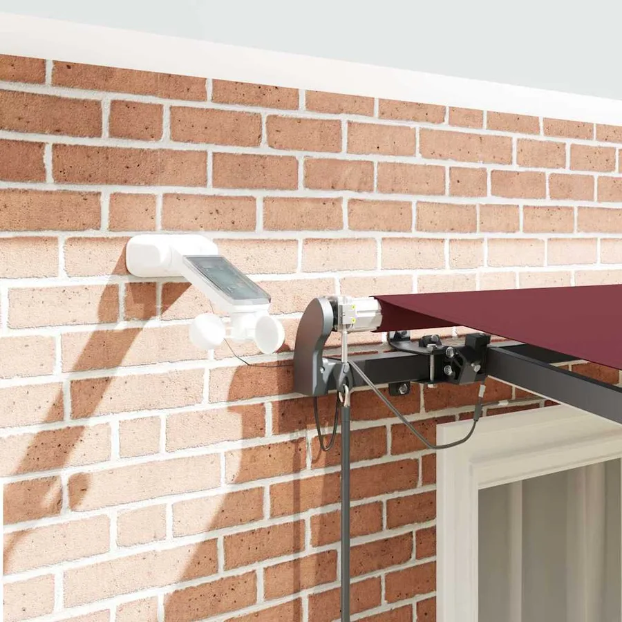 Auvent rétractable automatique avec LED bordeaux 300x250 cm - 4