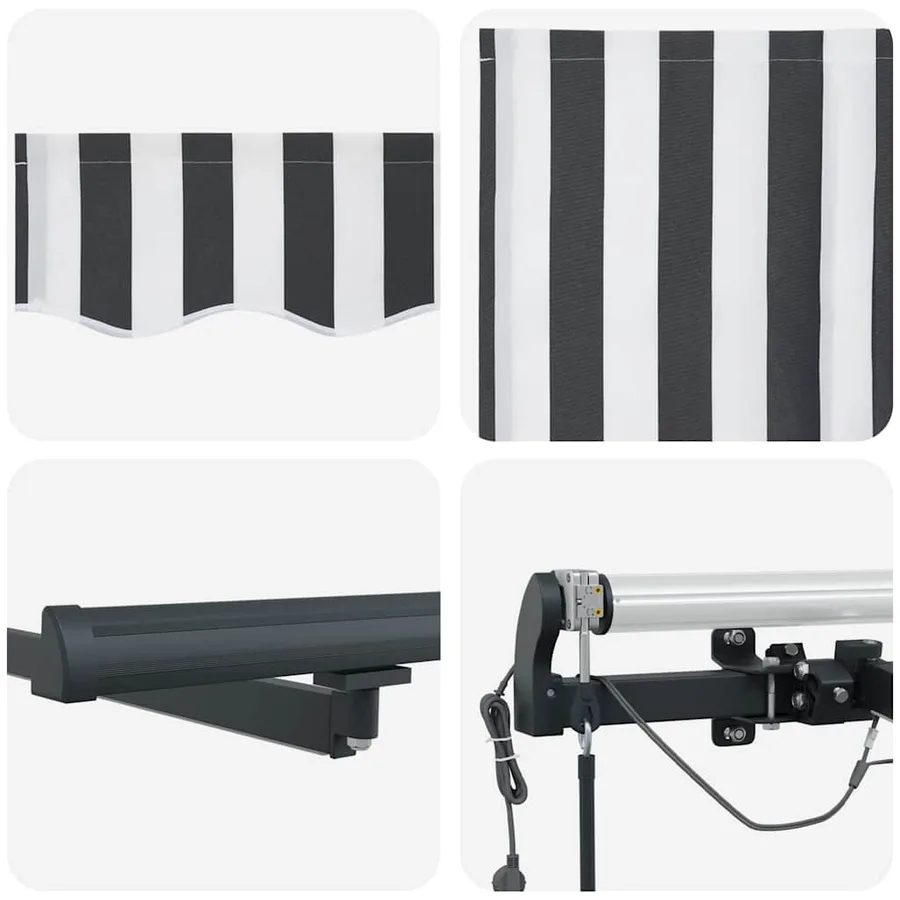 Auvent rétractable automatique avec LED anthracite et blanc - 11
