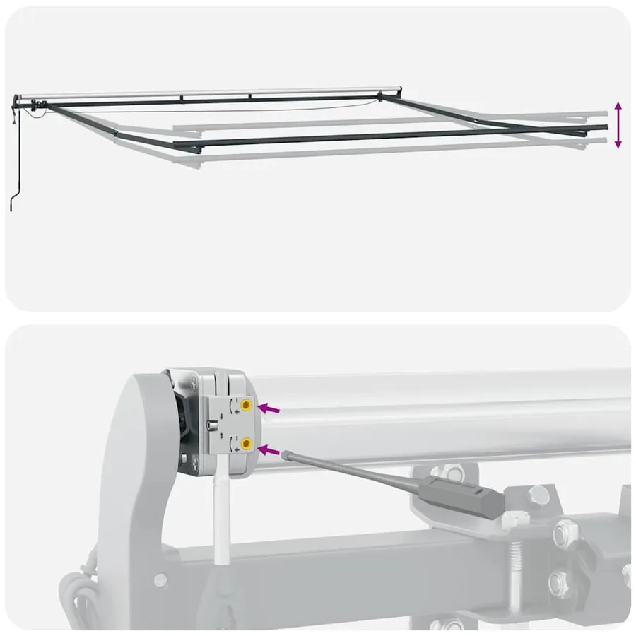 Auvent rétractable automatique avec LED anthracite et blanc - 17