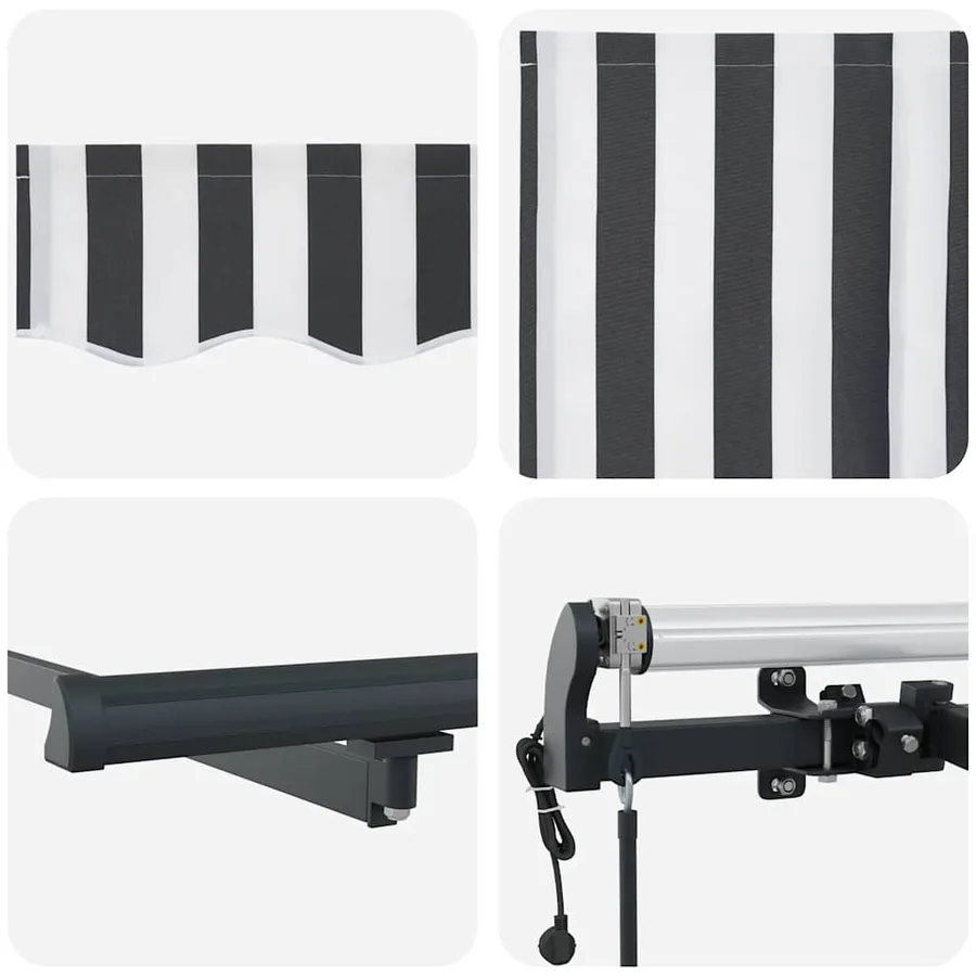 Auvent rétractable automatique anthracite et blanc 300x250 cm - 10