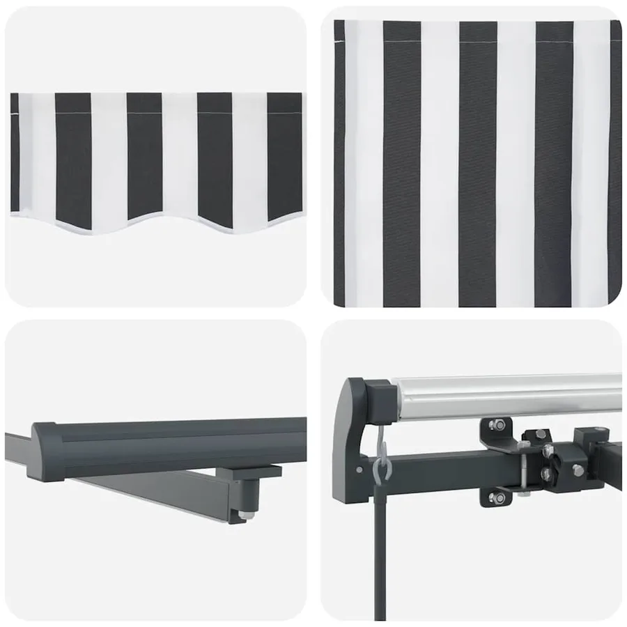 Auvent manuel rétractable avec LED anthracite blanc 400x300 cm - 11