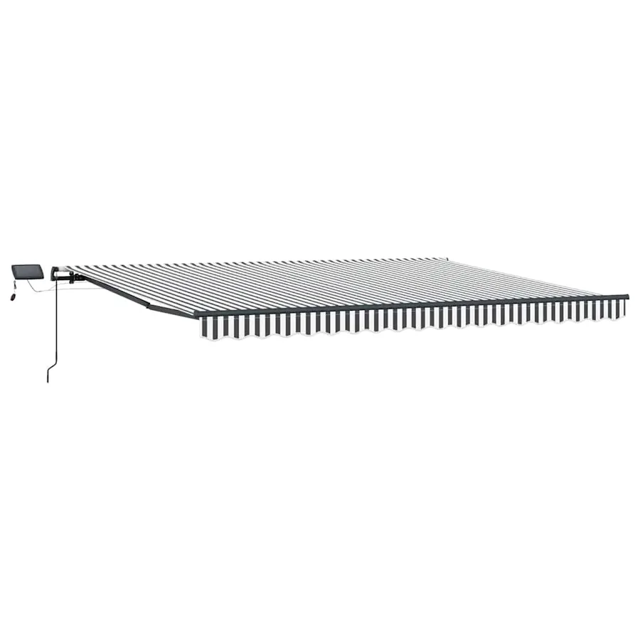 Auvent manuel rétractable avec LED anthracite blanc 400x300 cm - 2