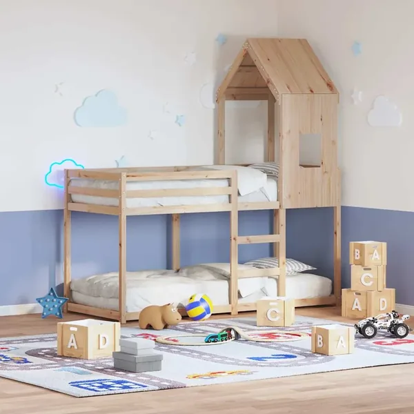 Toit de lit pour enfants 60x99x139,5 cm bois de pin massif