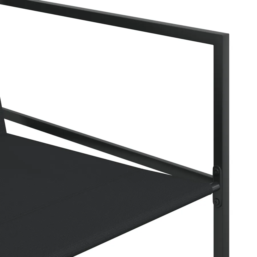 Ensemble à manger de jardin 9 pcs noir textilène - 5