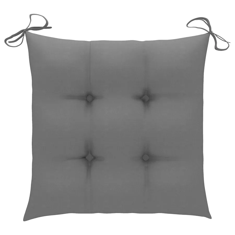 Chaises de jardin lot de 4 avec coussins Bois de teck massif - 9