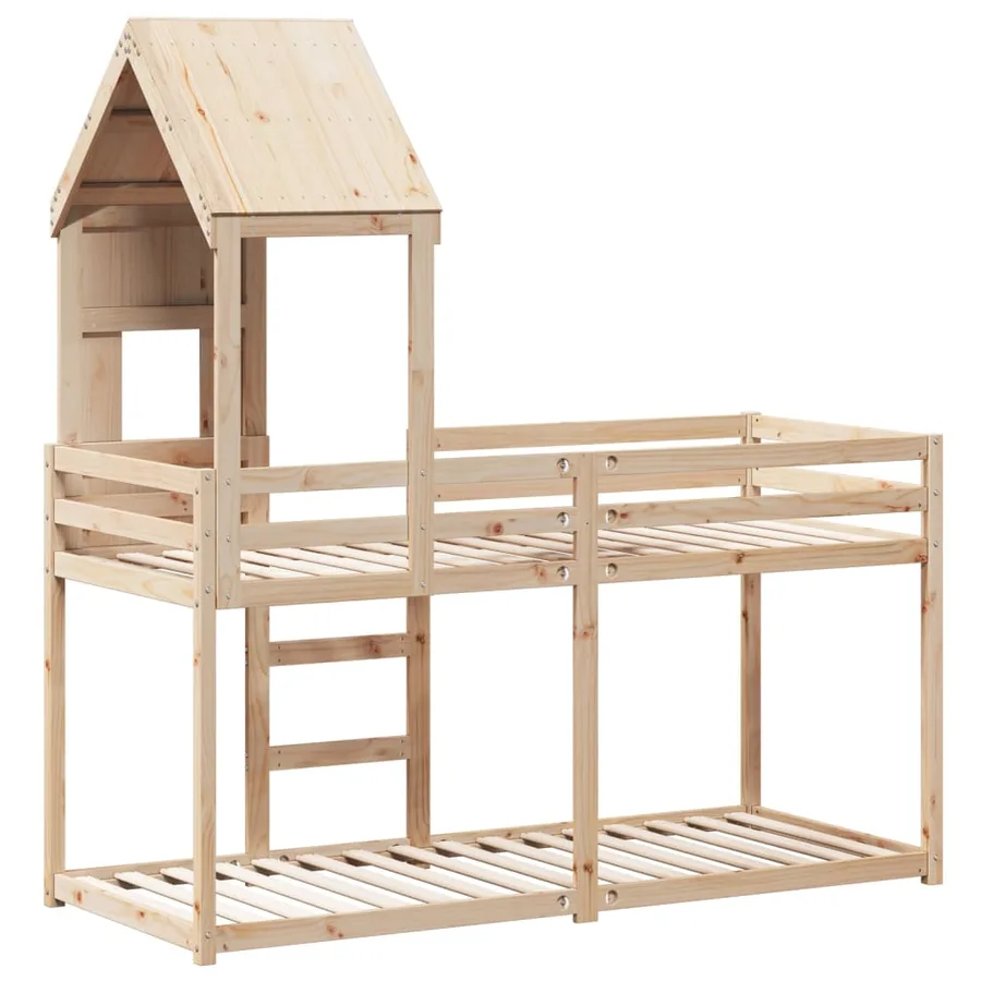 Lit superposé sans matelas 90x200 cm bois de pin massif - 8
