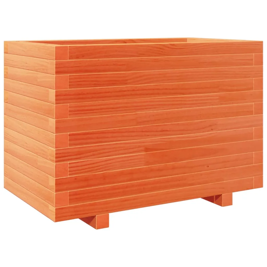 Jardinière cire marron 70x40x49,5 cm bois de pin massif - 2