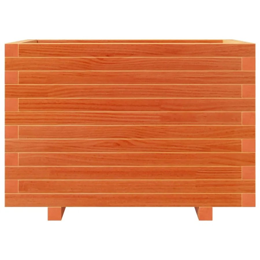 Jardinière cire marron 70x40x49,5 cm bois de pin massif - 5