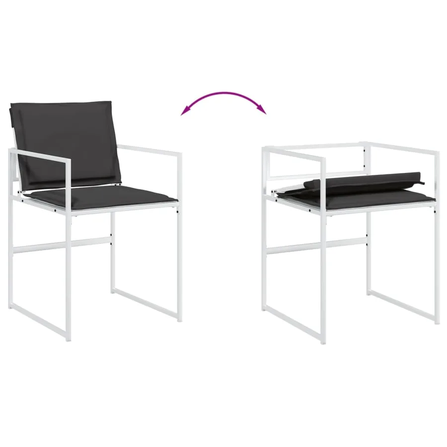 Ensemble à manger de jardin avec coussins 9 pcs blanc textilène - 5