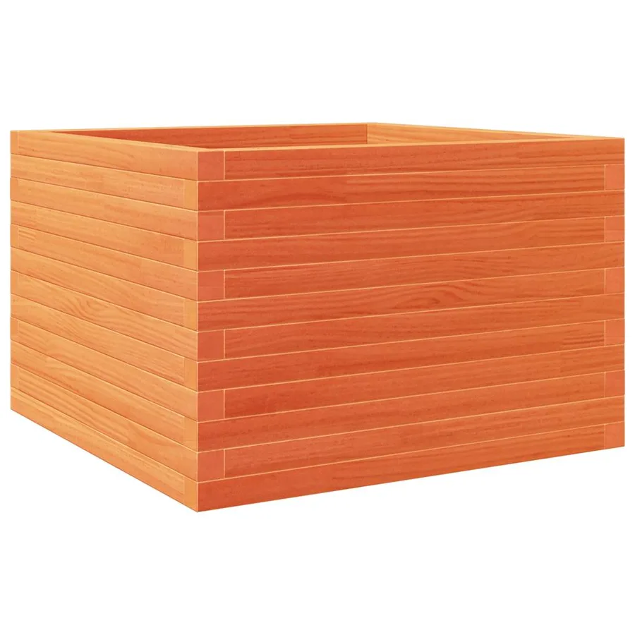 Jardinière cire marron 70x70x46 cm bois de pin massif - 2