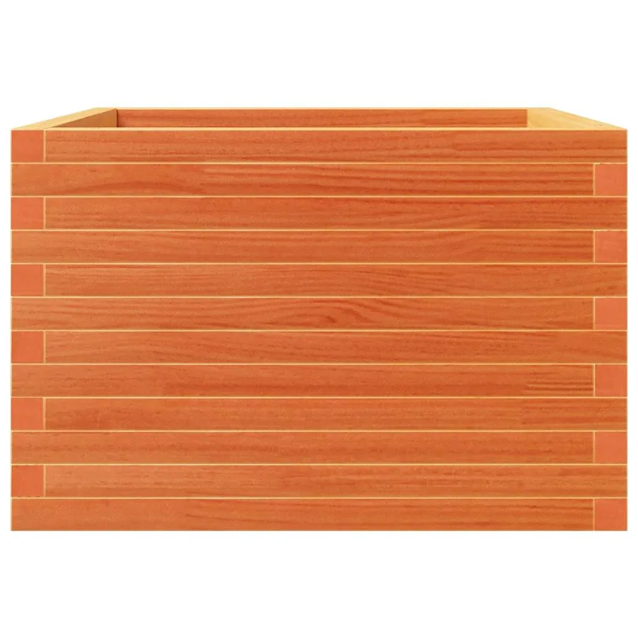 Jardinière cire marron 70x70x46 cm bois de pin massif - 5