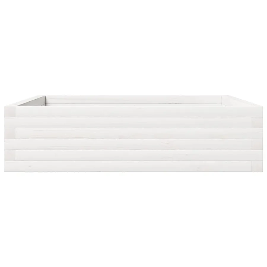Jardinière blanc 90x90x23 cm bois de pin massif - 6