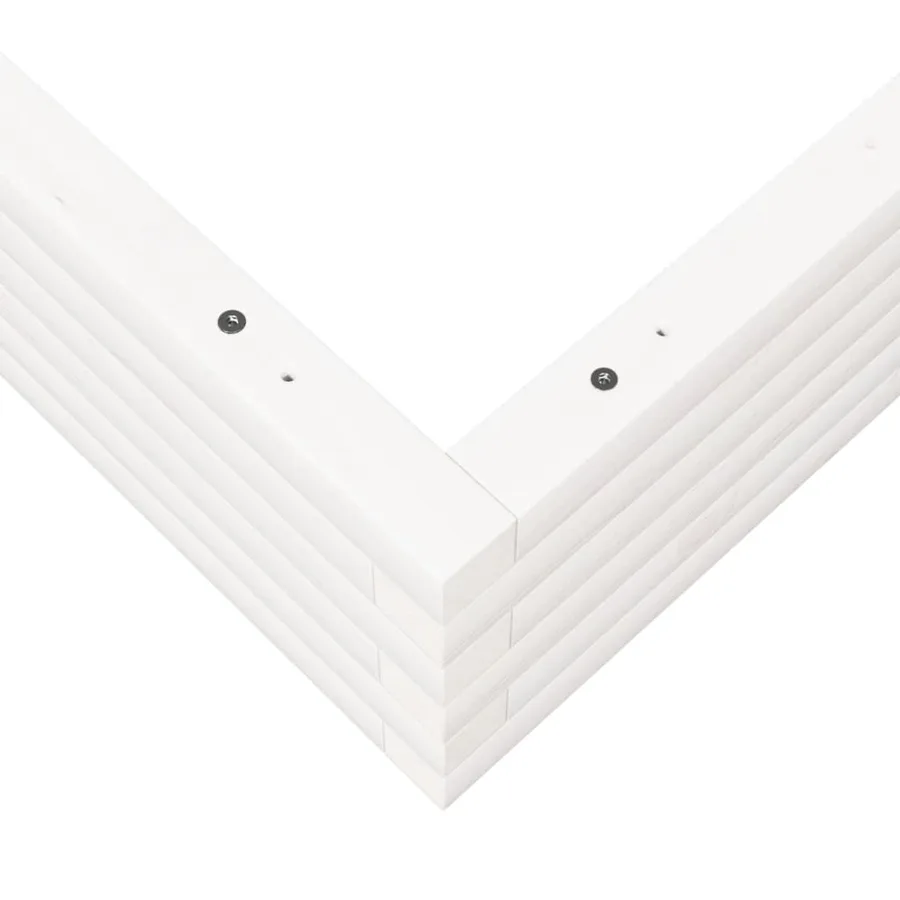 Jardinière blanc 90x90x23 cm bois de pin massif - 8