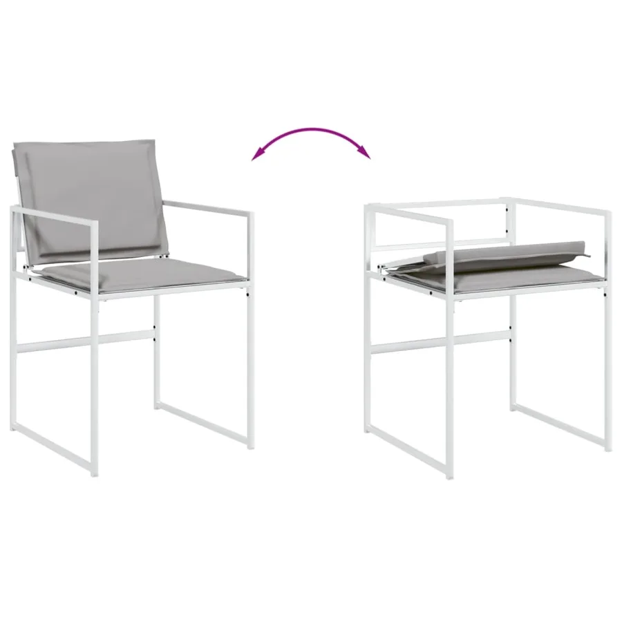 Ensemble à manger de jardin avec coussins 9 pcs blanc textilène - 6
