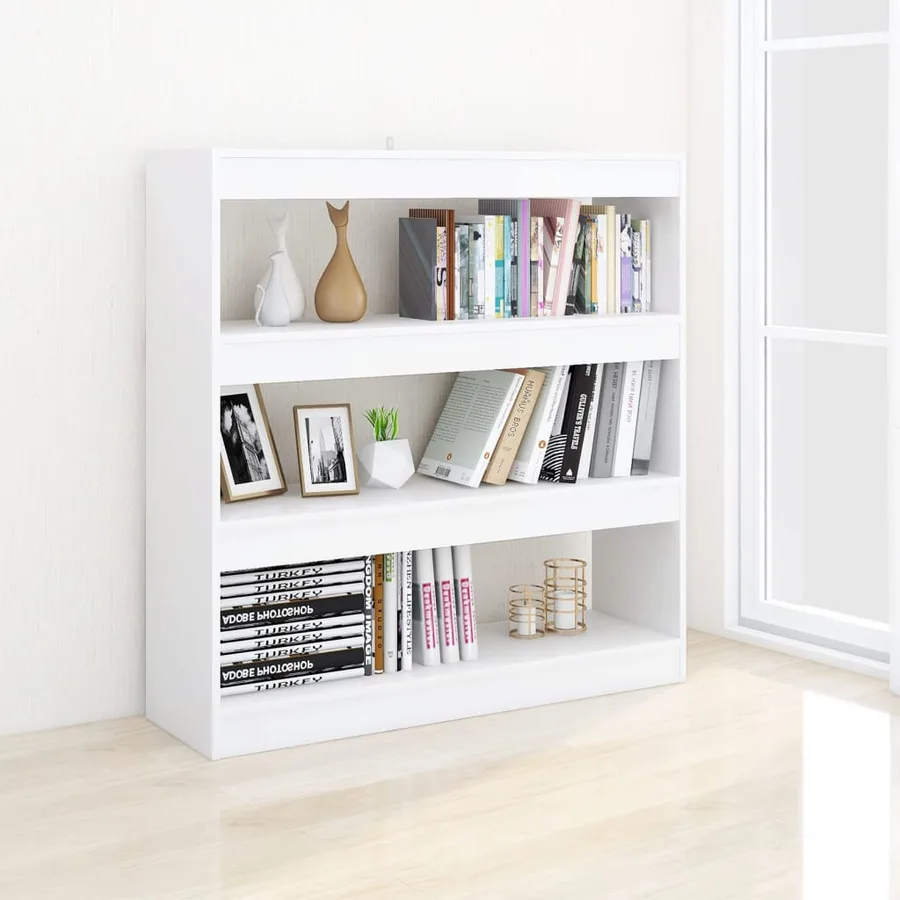 Bibliothèque/Séparateur de pièce Blanc 100x30x103 cm - 5