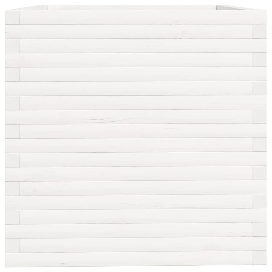 Jardinière blanc 70x70x72,5 cm bois de pin massif - 6