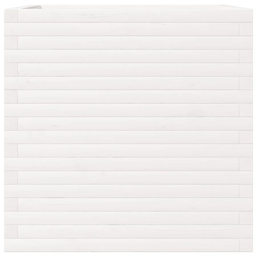 Jardinière blanc 70x70x68,5 cm bois de pin massif - 5