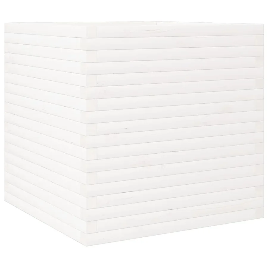 Jardinière blanc 70x70x68,5 cm bois de pin massif - 7