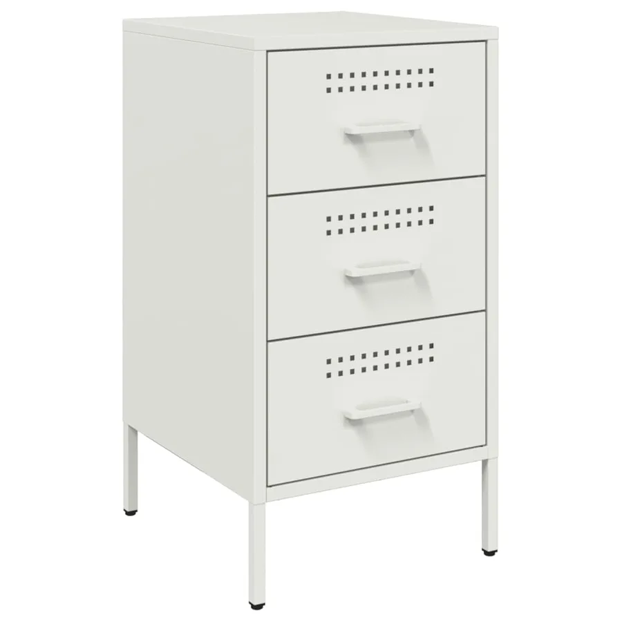 Tables de chevet 2 pcs blanc 36x39x68 cm acier - 5