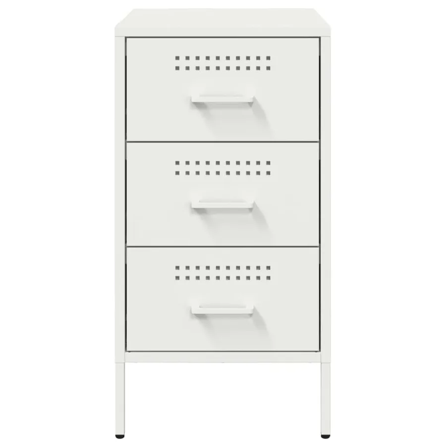 Tables de chevet 2 pcs blanc 36x39x68 cm acier - 6