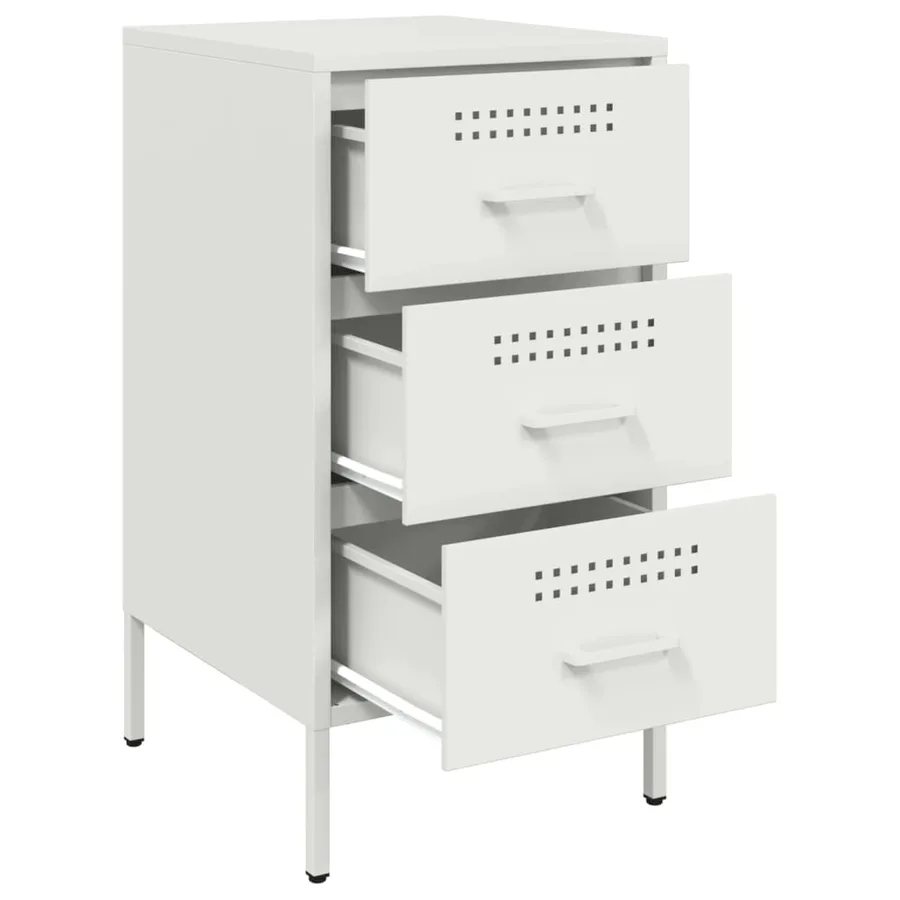 Tables de chevet 2 pcs blanc 36x39x68 cm acier - 9