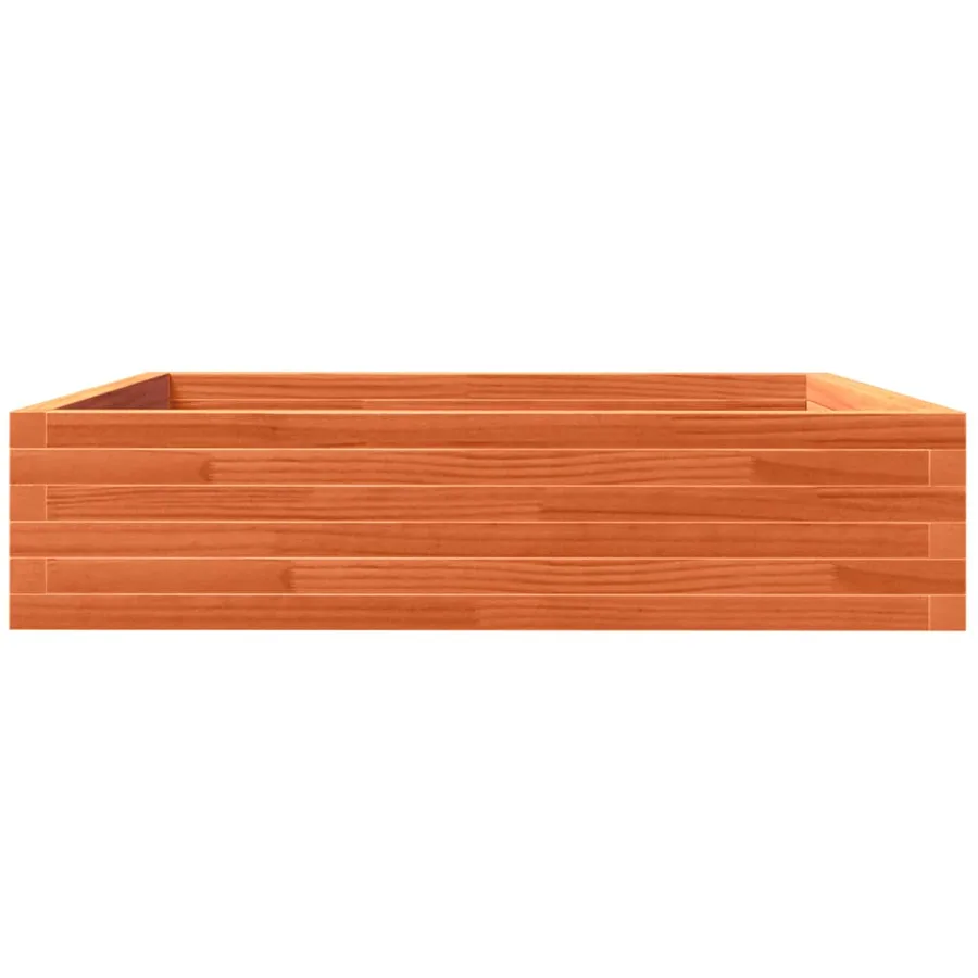 Jardinière cire marron 100x100x23 cm bois de pin massif - 6