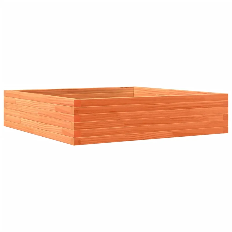 Jardinière cire marron 100x100x23 cm bois de pin massif - 7
