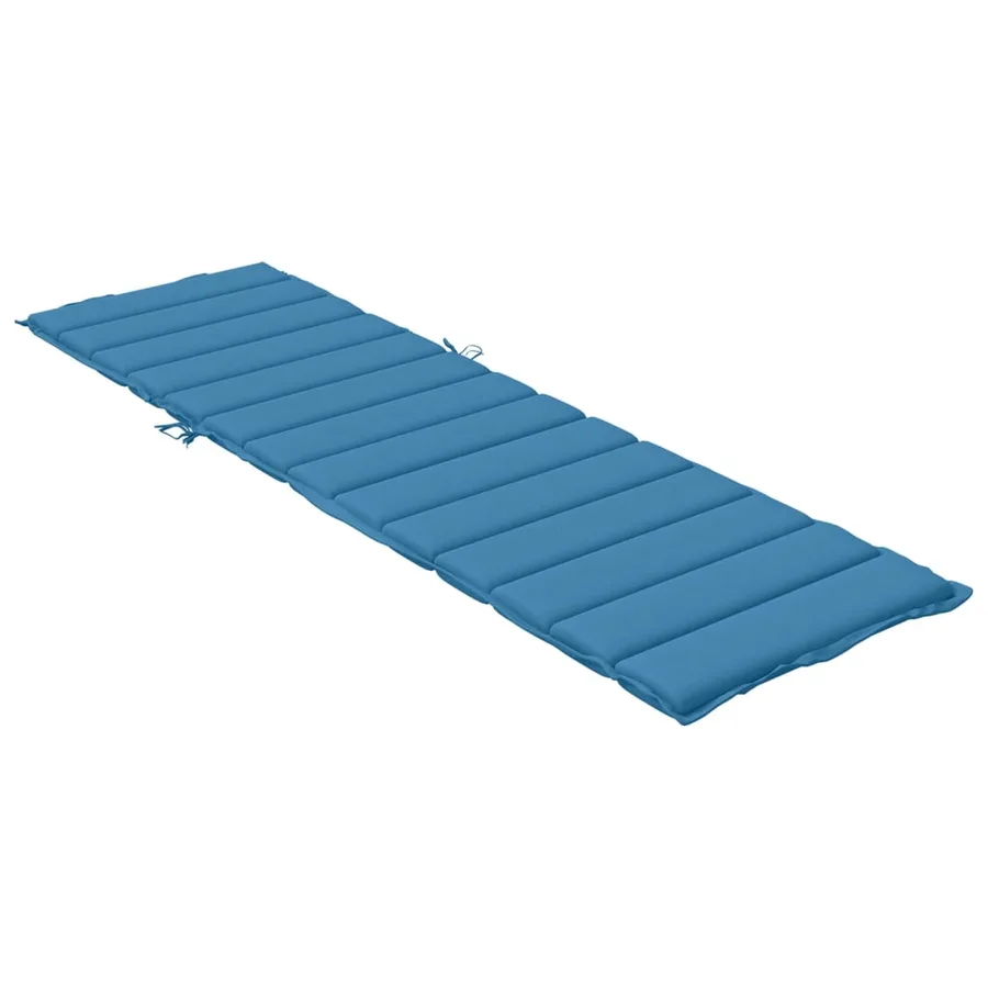 Coussin de chaise longue bleu mélangé 200x60x4 cm tissu - 4