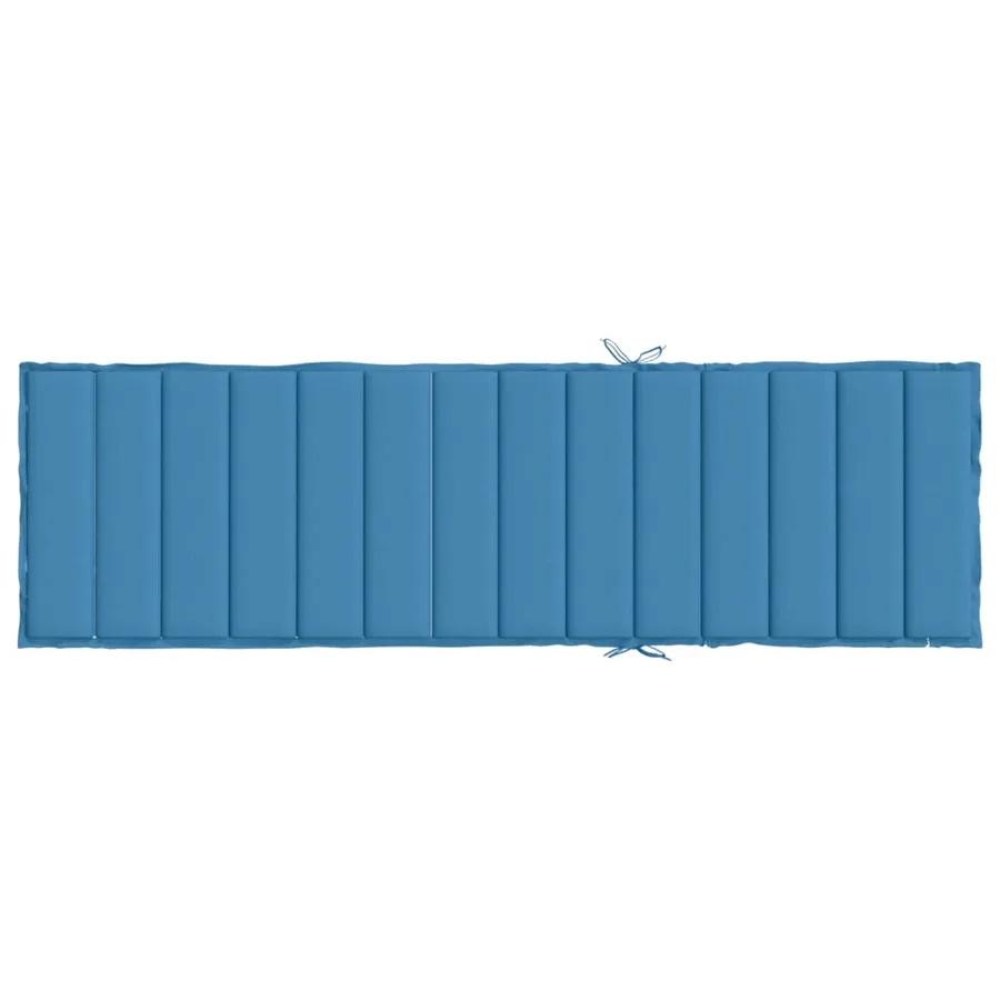 Coussin de chaise longue bleu mélangé 200x60x4 cm tissu - 5