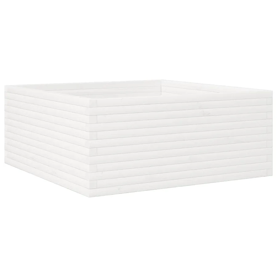 Jardinière blanc 110x110x46 cm bois de pin massif - 2