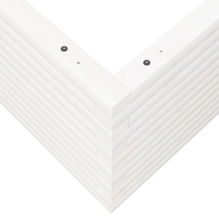 Jardinière blanc 110x110x46 cm bois de pin massif - 8