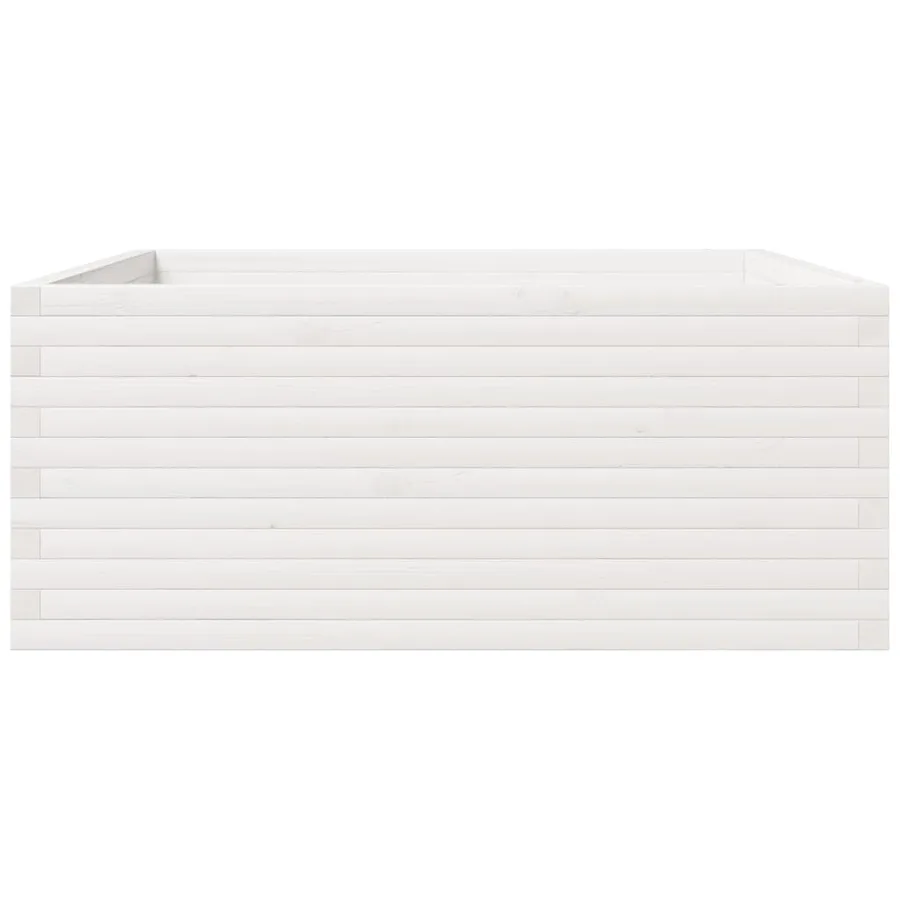 Jardinière blanc 110x110x49,5 cm bois de pin massif - 6