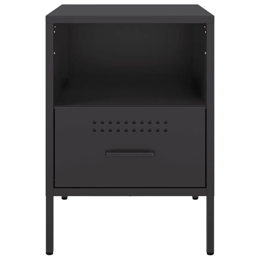 Table de chevet noir 36x39x50,5 cm acier - 6