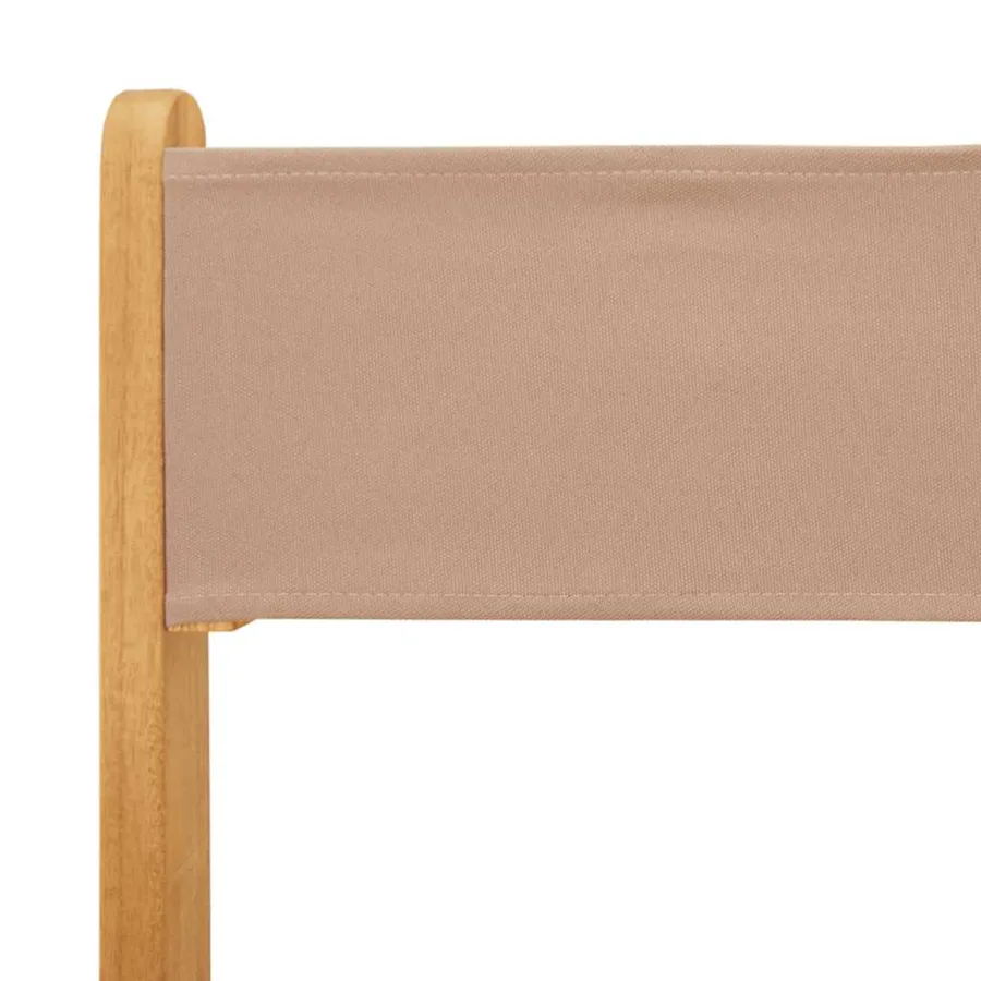Chaises de jardin pliantes lot de 8 taupe tissu et bois massif - 9
