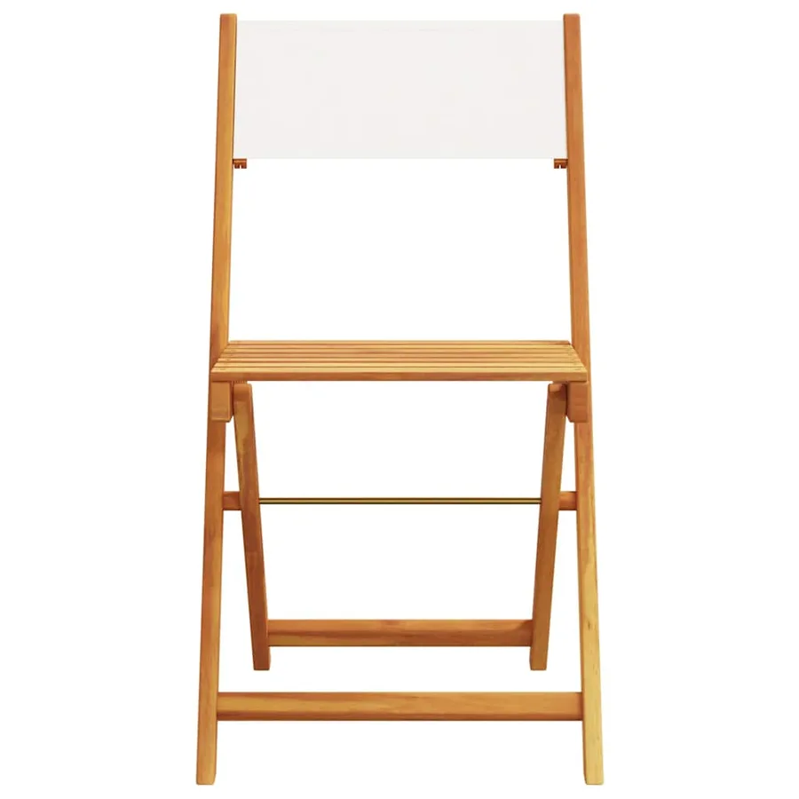 Chaises de jardin pliantes lot de 6 tissu et bois massif - 4