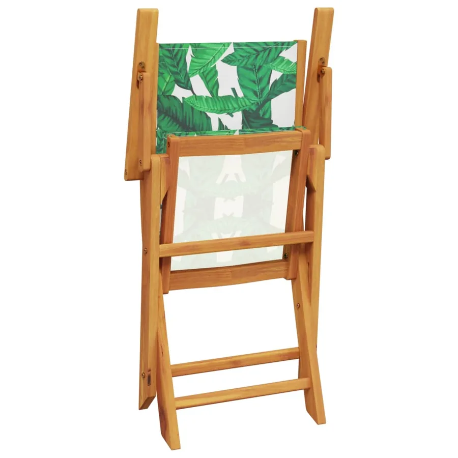 Chaises de jardin pliantes lot de 8 vert tissu et bois massif - 7